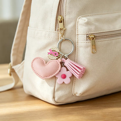Breast Cancer Support Charm Keychain