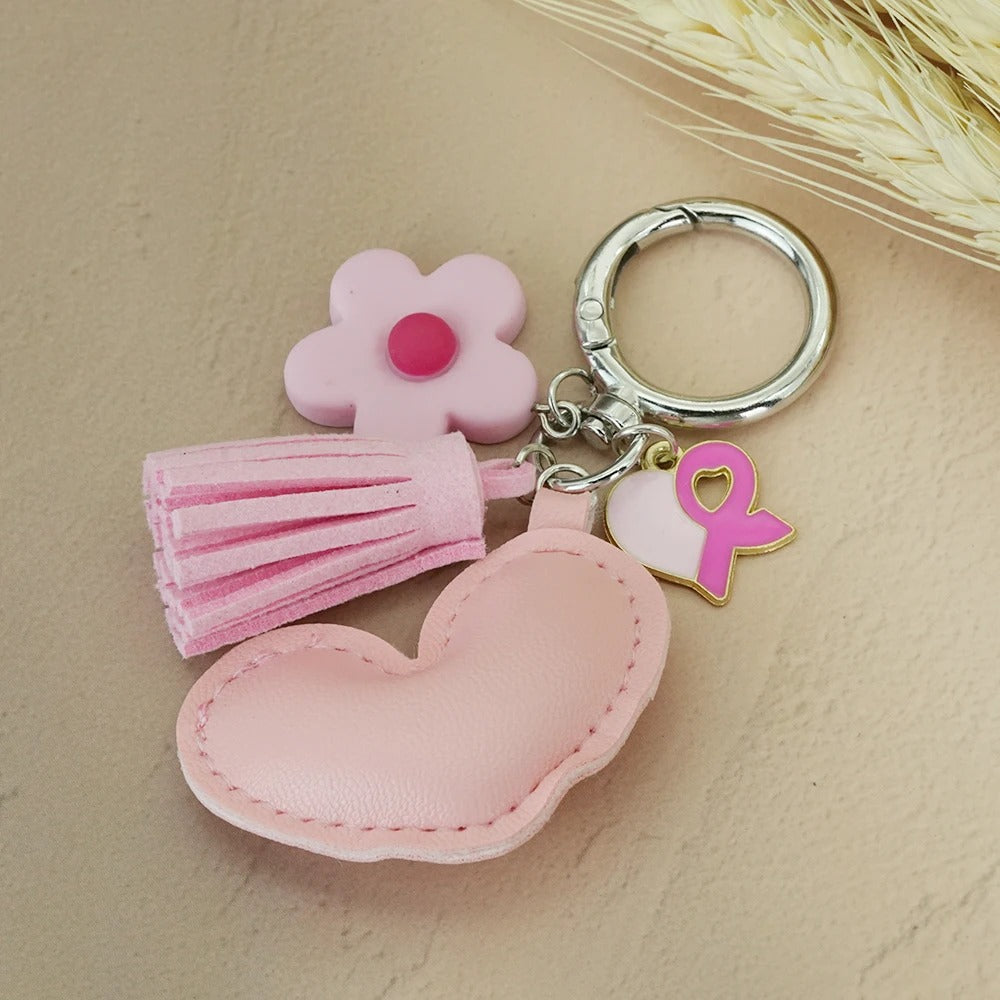 Breast Cancer Support Charm Keychain