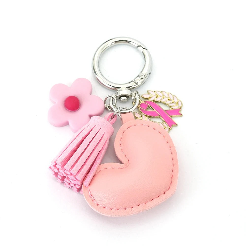 Breast Cancer Support Charm Keychain