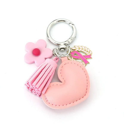Breast Cancer Support Charm Keychain