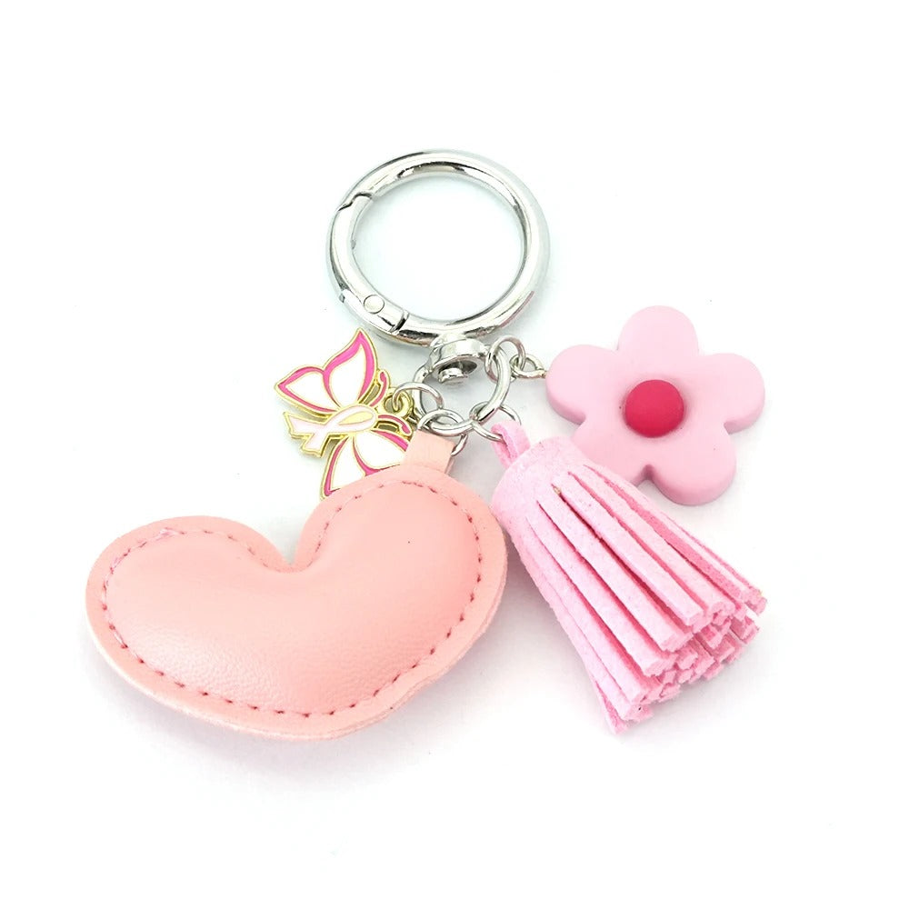 Breast Cancer Support Charm Keychain