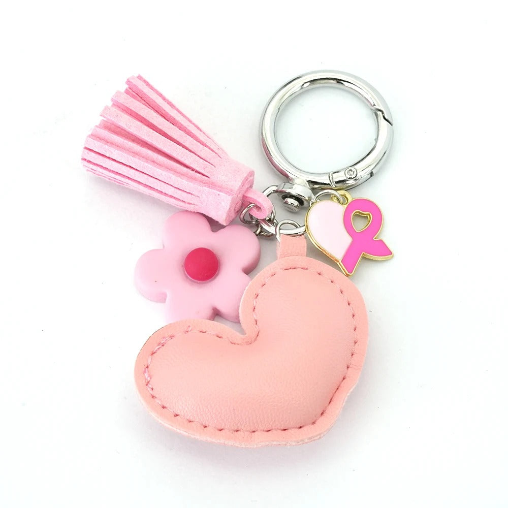 Breast Cancer Support Charm Keychain