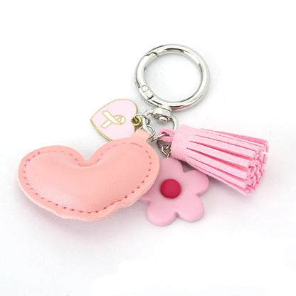 Breast Cancer Support Charm Keychain