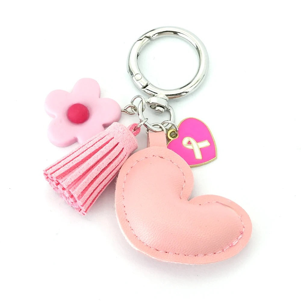 Breast Cancer Support Charm Keychain